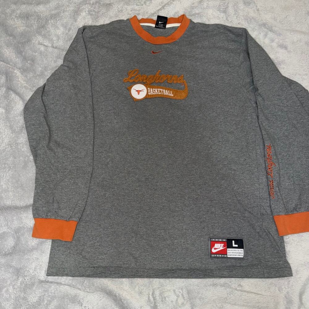 Nike Team Texas Longhorns Basketball Embroidered Long Sleeve Shirt Men’s L